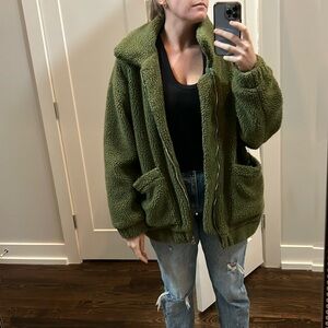 Green Teddy Coat